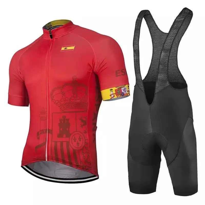 2020 испанские мужские летние красные велосипедные Джерси дорожные гонки гоночные