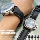 Ремешок из натуральной воловьей кожи для мужских часов PANERAI LUMINOR 1950 GMT, погружной ремешок PAM441 PAM438 с пряжкой с язычком, 24 мм