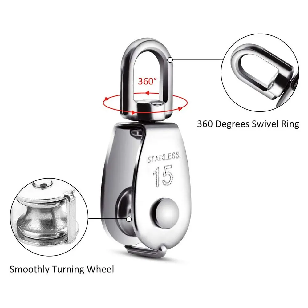 Трос из нержавеющей стали подъемный Блок-шкив для крана M15 трос с одним шкивом