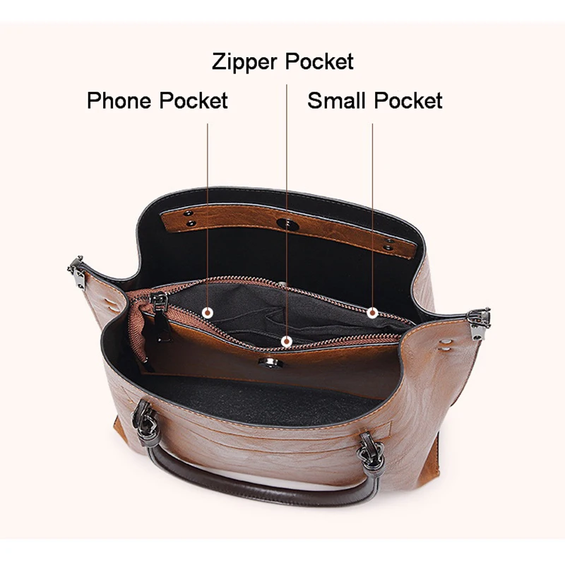 Женская сумка ведро из ПУ кожи с кисточкой| |