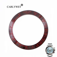 carlywet wholesale replacement high quality pure ceramic brown with red writings 38 6mm watch bezel for daytona 116500 116520