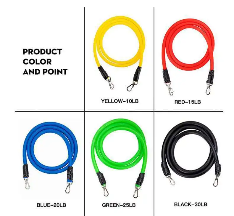 

11 Pieces Chest Expander Pulling Rope Fitness Multi-functional Resistance Bands Sports Fitness Equipment Chest Expander Set