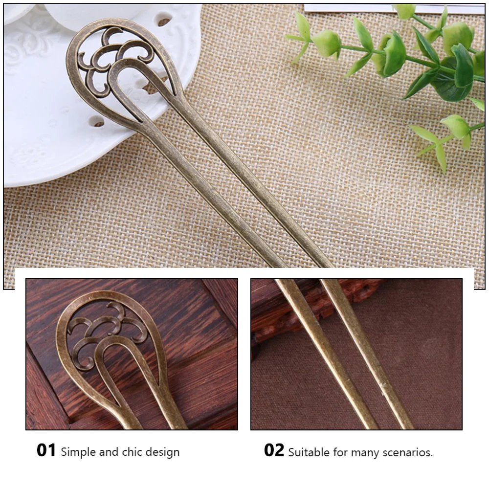 

4pcs Alloy Hair Fork Exquisite Retro Headdress Hair Stick Hair Accessory