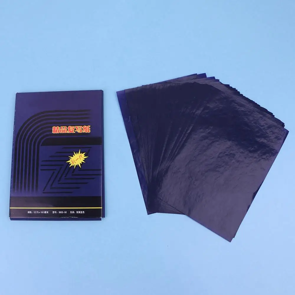 

50 Sheets Double Sided Carbon Copier Stencil Transfer Paper Stationery Supplies