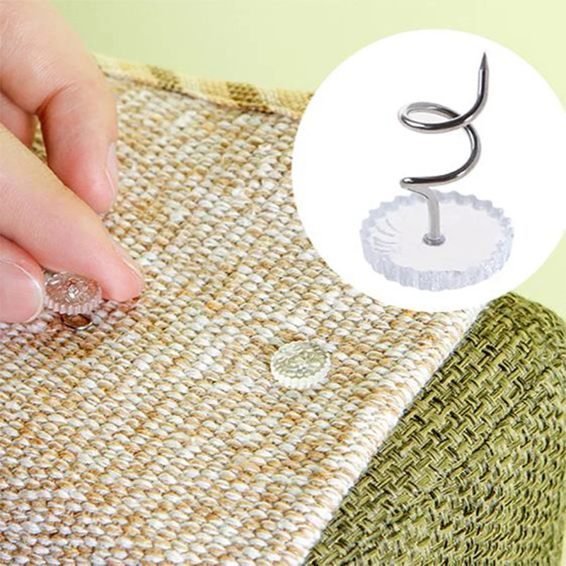 

100 PCS Bed Sheet Clip Fixer Transparent Twist Nail Sofa Cushion Blankets Cover Grippers Holder Fixing Slip-Resistant For Home