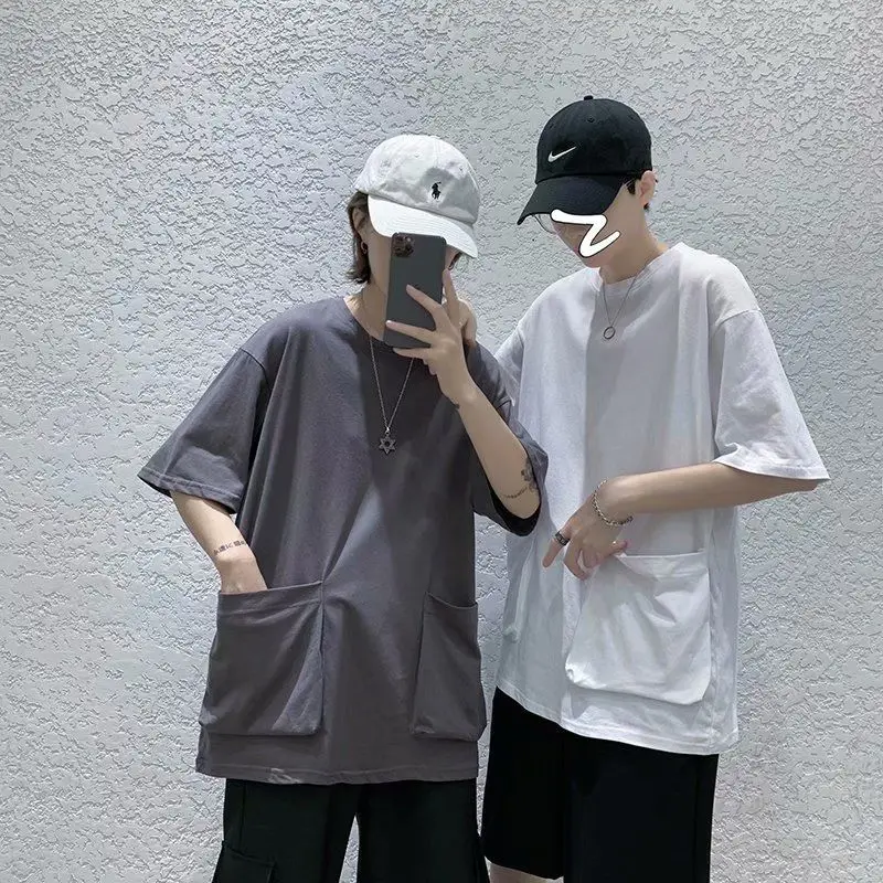 

Summer New Teen Solid Color T-Shirt High Quality Comfortable Cotton Clothes Hip-Hop 2021 Fashion All-Match Casual Streetwear Top