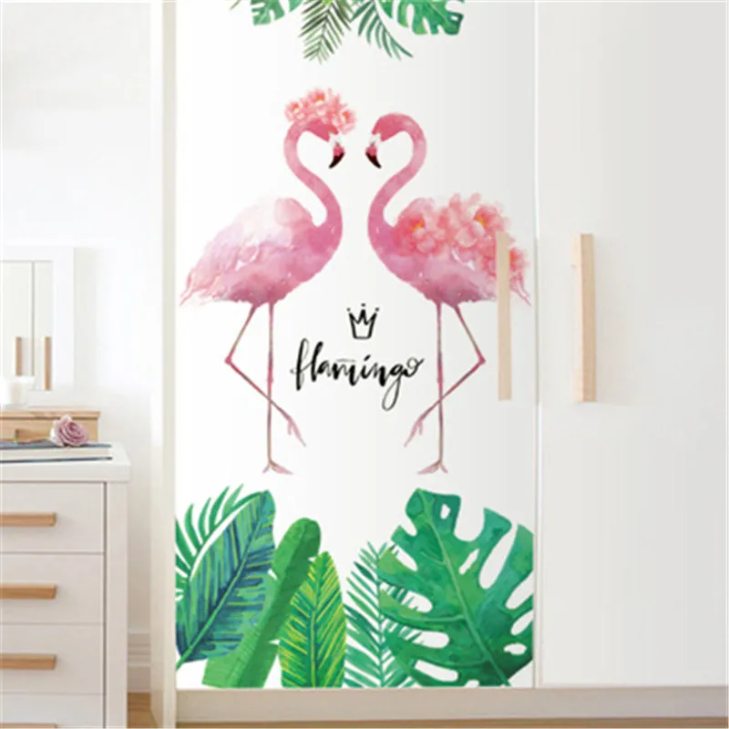 Настенные стикеры в скандинавском стиле с изображением фламинго и животных на
