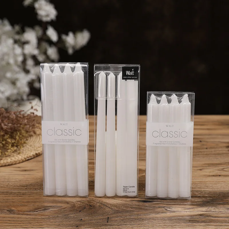 European Classic Smokeless Long Pole Ivory White Candles Romantic House Decoration Candle table centerpieces Wedding candles set