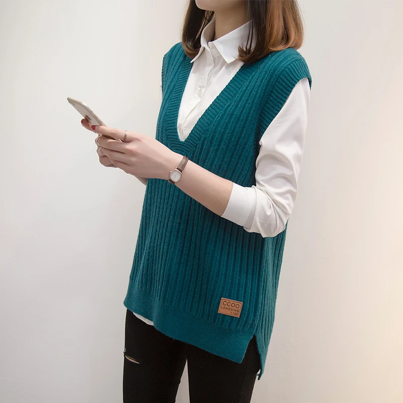 

han edition of new fund of 2019 autumn winters wool vest outside wearing a waistcoat sleeveless sweater vest big yards