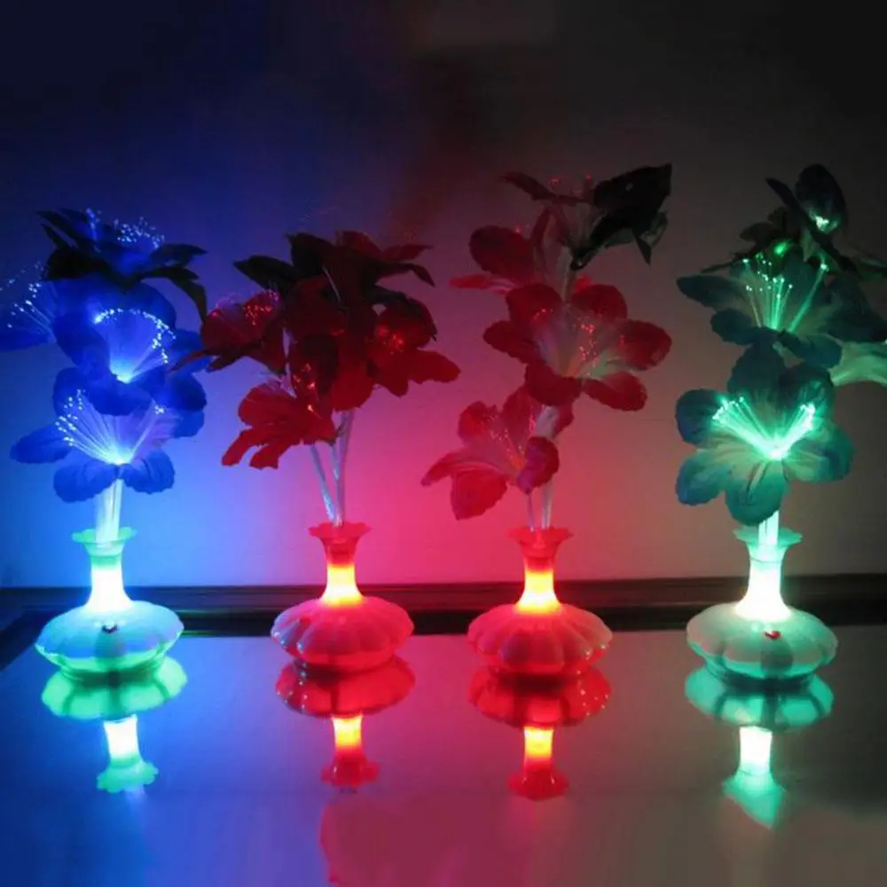 LED Fiber Flower Kapok Vase Optical Fiber Lamp Decoration Lighting Fixture