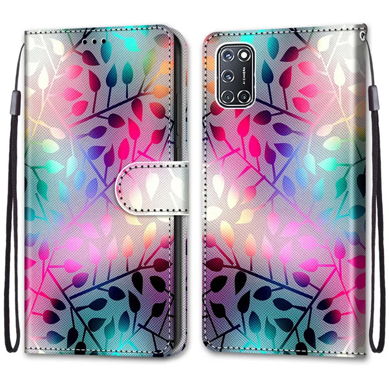 Leather Magnetic Case For OPPO A52 A72 A92 4G Coque OPPOA A 52 92 72 Phone Cover Flip Wallet Painted Funda Etui