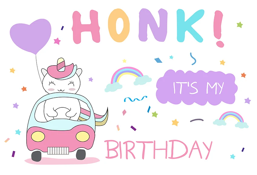 

Mehofond Unicorn Photography Background Baby Shower Balloon Rainbow Honk Birthday Party Photophone Backdrop Photo Studio