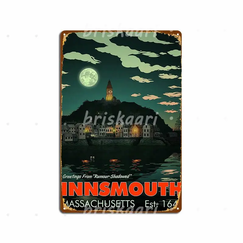 

Greetings From Innsmouth Mass Metal Signs Garage Decoration Kitchen Custom Club Metal Posters