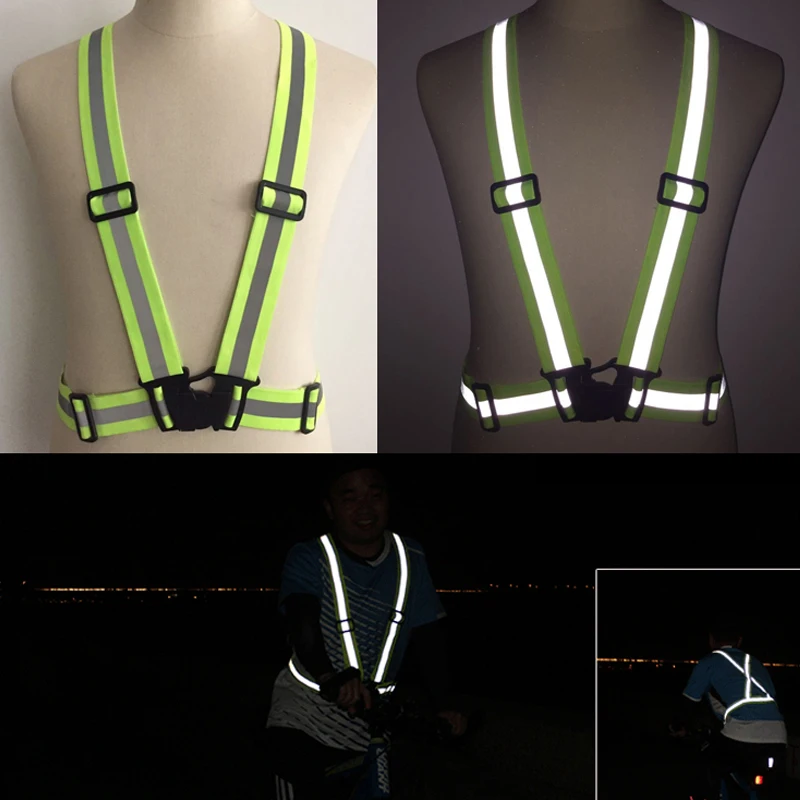 

Reflective Straps Night Running Riding Clothing Vest Adjustable Safety Vest Elastic Band For Adults and Children