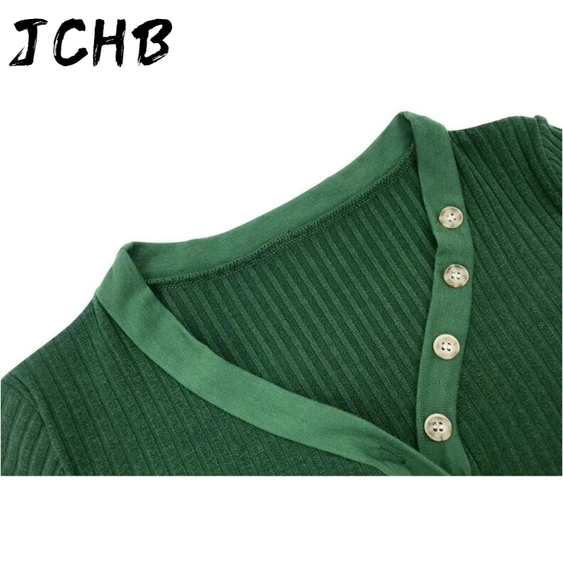 

Spring Sexy Autumn T-Shirt Women Casual V-Neck Long Sleeve Button Decor Solid Color Slim Pullover Ladies Skinny Knitted Tee Tops