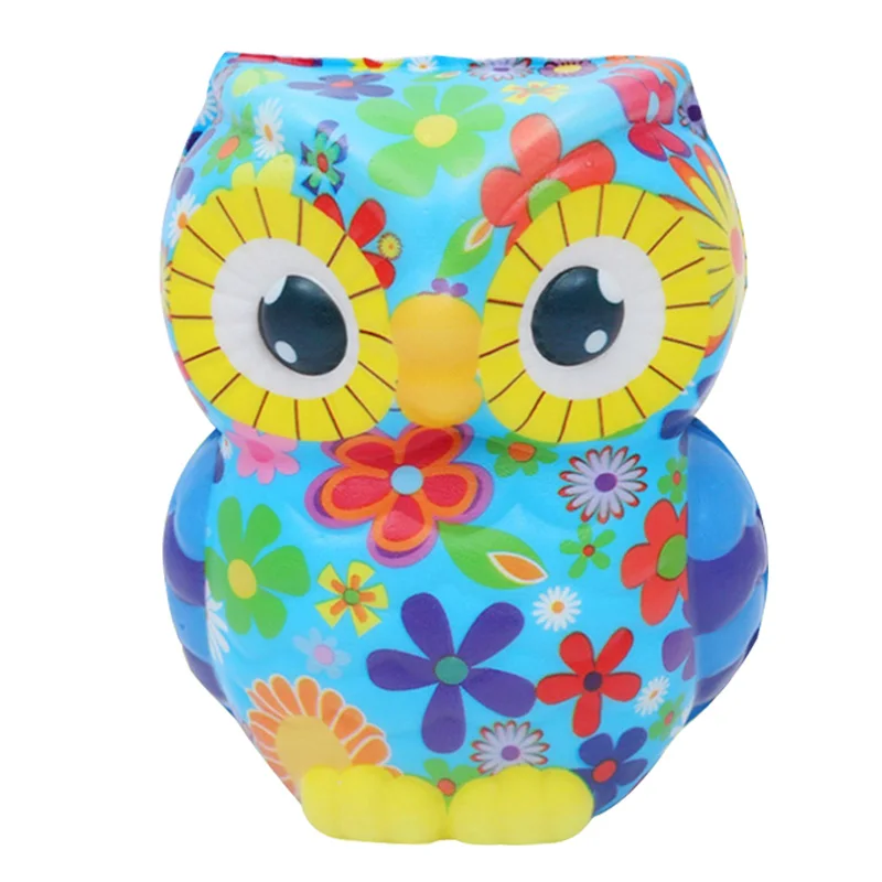 New Cute Colorful Owl Squishy Simulation Animal Slow Rising Squeeze Toy Scented Stress Relief Toys for Kid Party Xmas Gift