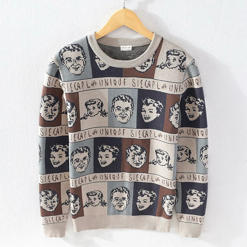 

2021 New Knitted Flower Thick Sweater Men Winter Men Clothing Fashion Long Sleeve Knitted Pullover Sweaters Men's Clothing 20101