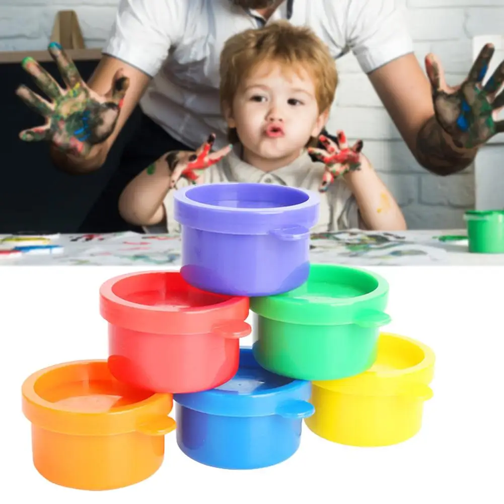 

6PCS/Set Children Finger Painting Paints Vibrant Colors Safety Washable Gouache Paint Doodle Set For Kids 6 Colors