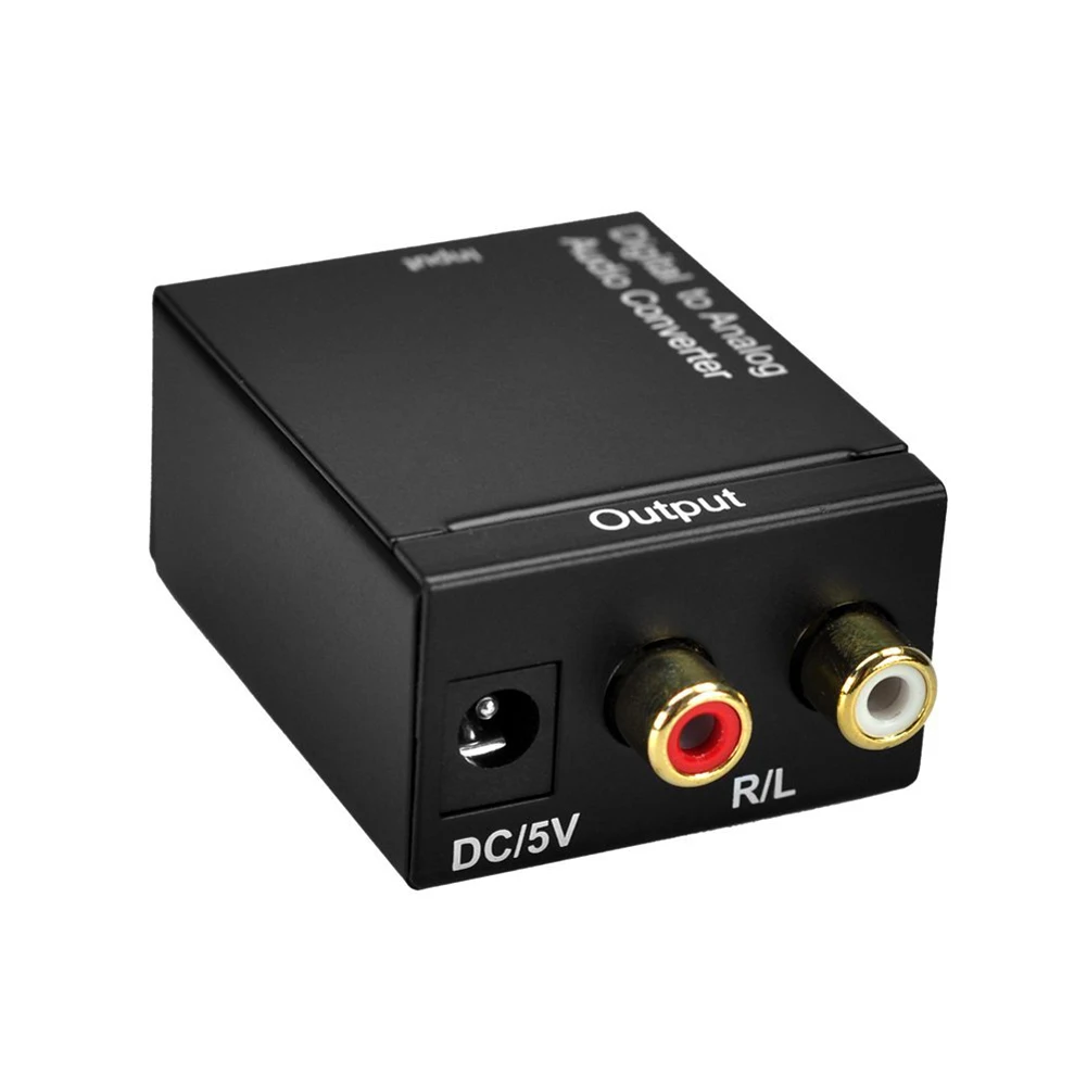 Цифровой оптический CoaxCoaxialToslink к аналоговому аудиоконвертеру RCA L/R |