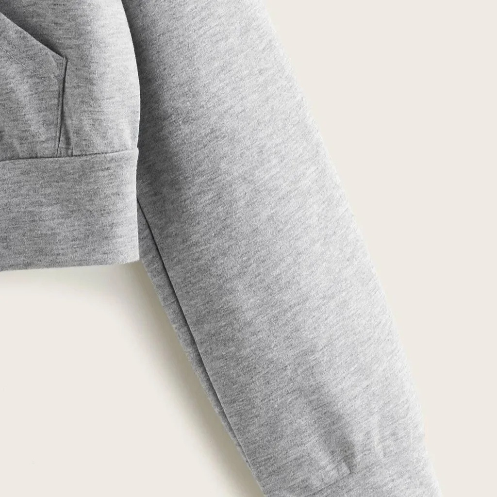 

Women's Sweatshirt Casual Solid Long Sleeve Zipper Pocket Shirt Hooded Sweatshirt Tops Sudaderas Con Capucha Outwear Hoodies