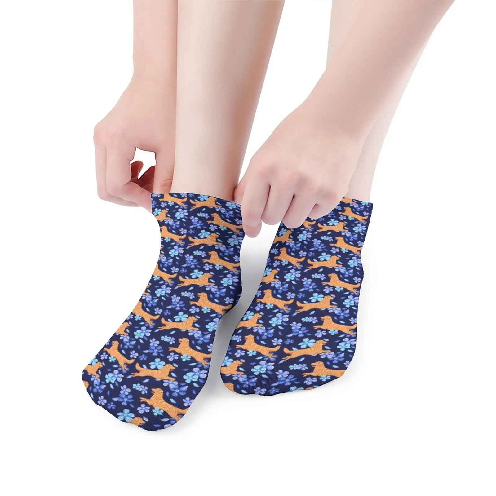 

FLowers Socks Youth Hiking Socks Anti Skid Print Large Chemical Fiber Premium Socks