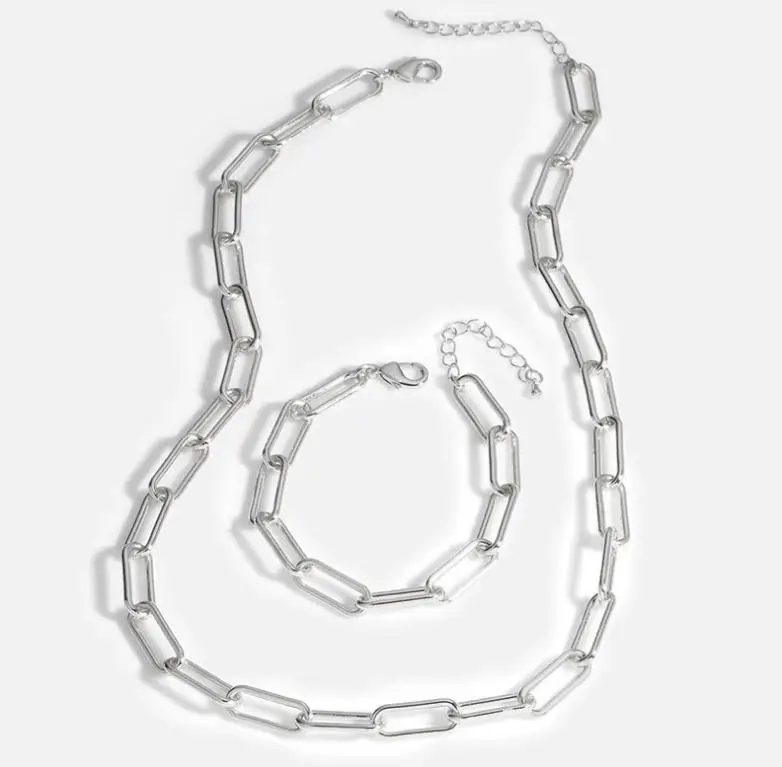 

5Set Hip hop accessories hiphop Cuba chain gold necklace Choker thick chain necklace