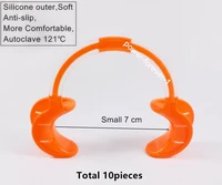 10pis dental lip cheek retractor c type silicone mouth props opener orange soft autoclavable 121 small 7cm