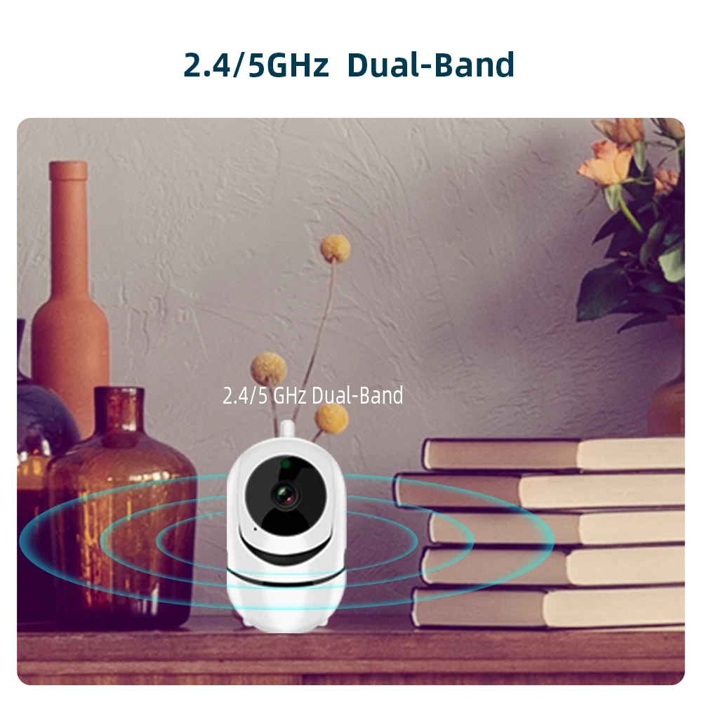 

1080P Mini PTZ IP Camera 5G WiFi Indoor AI Tracking Video Surveillance Camera Two Way Audio Security Camera Alexa Baby Monitor