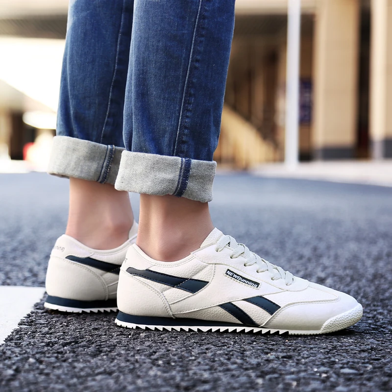 Мужские Сникеры сезон лето женские дышащие кожаные кроссовки мужские 9908 гибкий