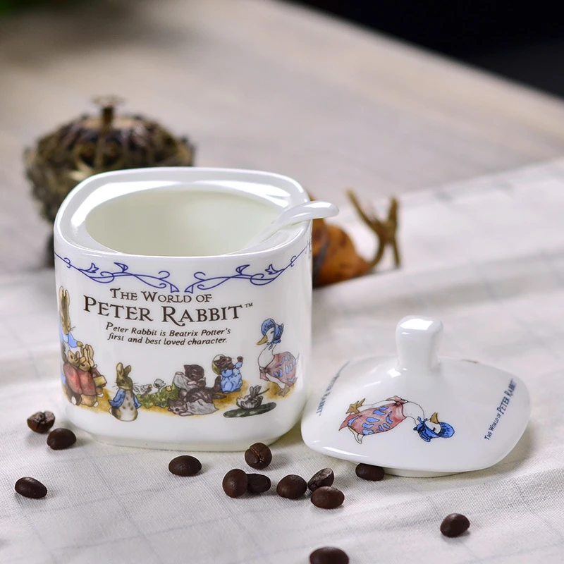 Peter Rabbit Export Order Best Quality Sugar Bowl Kitchen Tools Salt Spice Tin Spices Container Honey Jar Suikerpot Zuccheriera