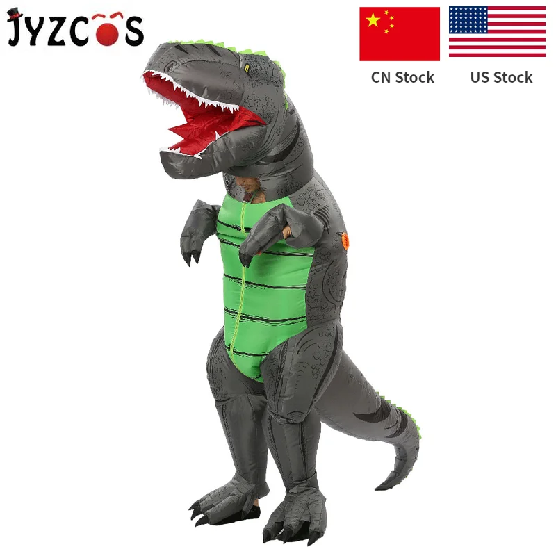 JYZCOS взрослый надувной костюм динозавра t-rex динозавр Косплей Костюм Хэллоуин костюм для женщин и мужчин вечерние надувные костюмы