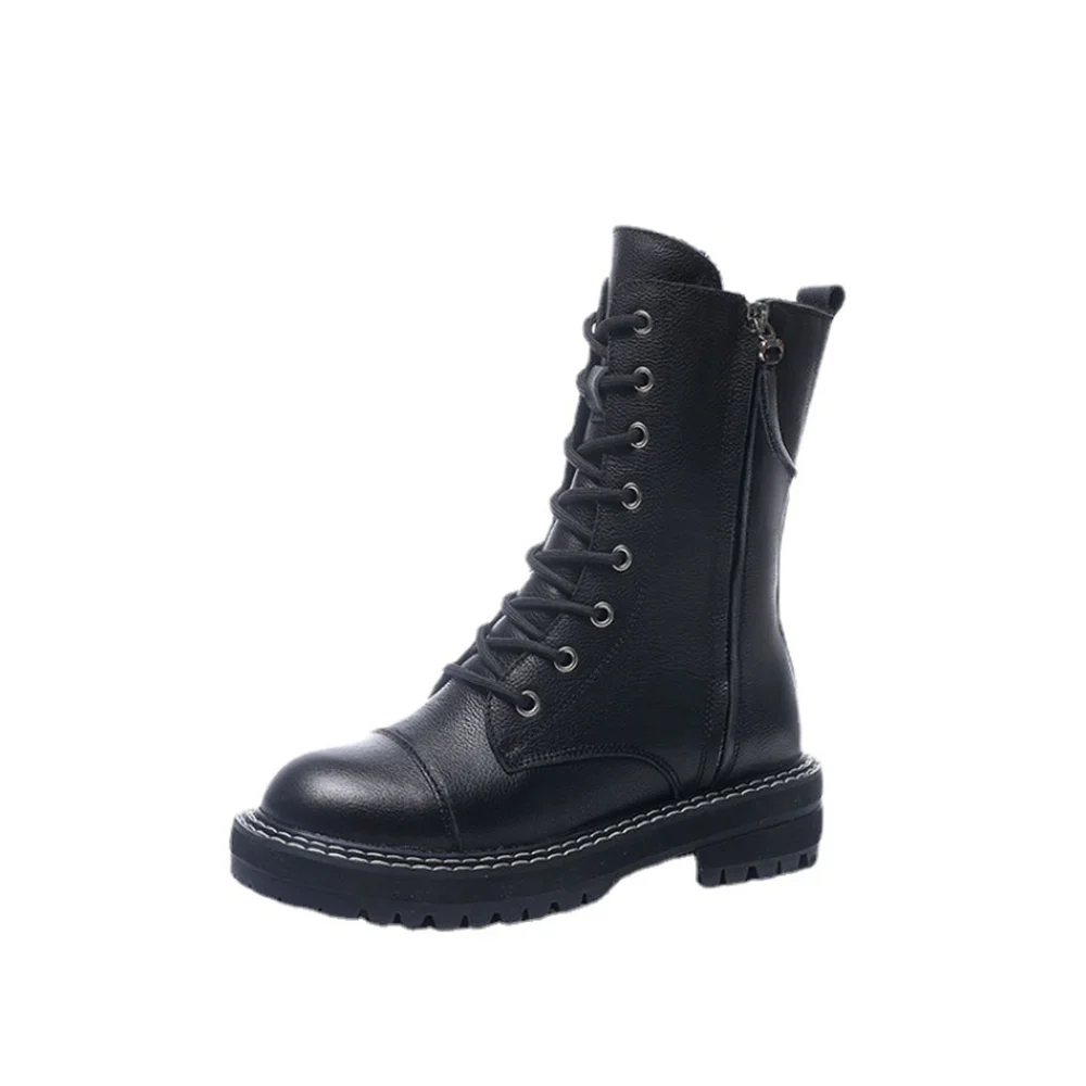 

Snow Boots Women's Winter 2021 New Thick Wool Martin Boots Women's Warm Plush Mid-tube Plus Size two-wear Leather Boots