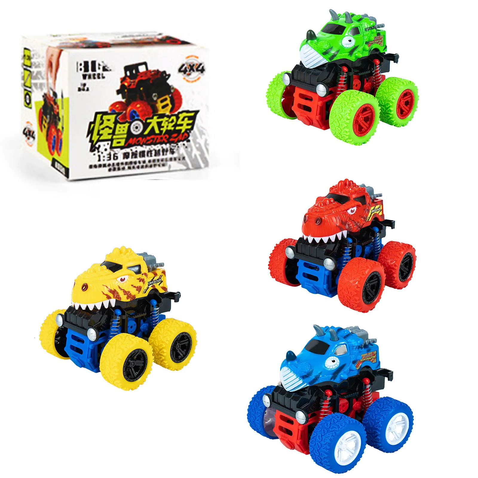 

Four-wheel Drive Inertial Off-road Vehicle Stunt Car Dinosaur Bigfoots Car Child Boy Model Car Toy Car For Kids Baby Boys Gifts