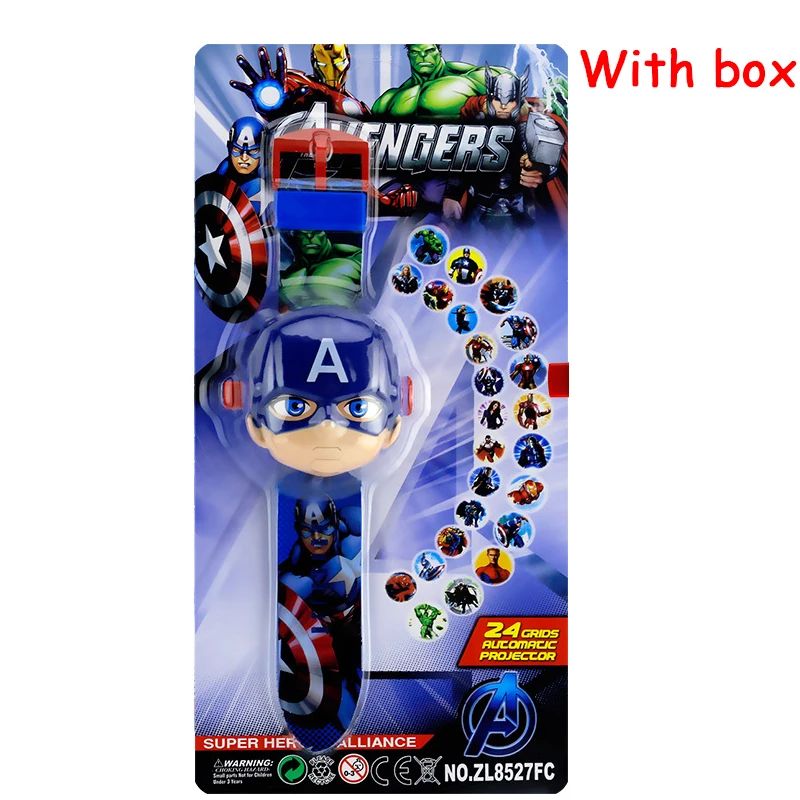 Captain tx boxed Волшебные проекционные часы, игрушки для детей, электронные гаджеты, Мстители, супергерои, Железный человек, капитан, Бэтмен, подарок для мальчиков и девочек - Цвет: Captain tx boxed