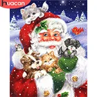 HUACAN картины из алмазов Дед мороз Алмазная Живопись рождество Алмазная мозаика вышивка крестом кошка искусство стены