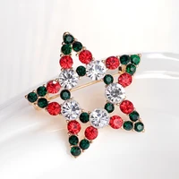 oe christmas jewelry series hot selling style christmas five pointed star brooch wholesale