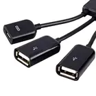 Переходник 3 в 1 Micro USB, OTG, штекер-гнездо, двойной USB 2,0, кабель-переходник для Samsung, расширение функциональности телефона или планшета
