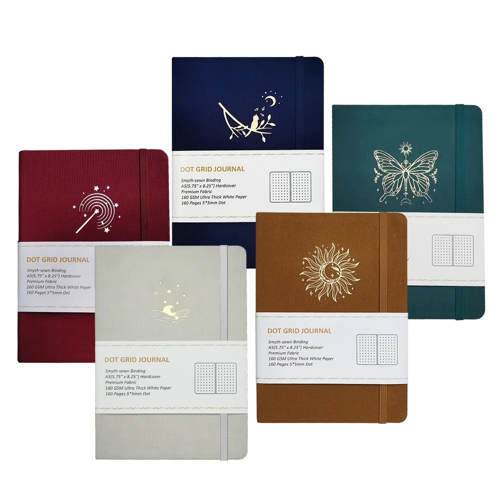 Экологичный блокнот из ткани/льна с обложкой формата A5 ультратолстый белой