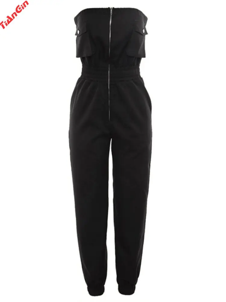 

Spring And Summer New Ins Super Hot Wrap Chest Tube Top Jumpsuit Jumpsuit Black Overalls Women