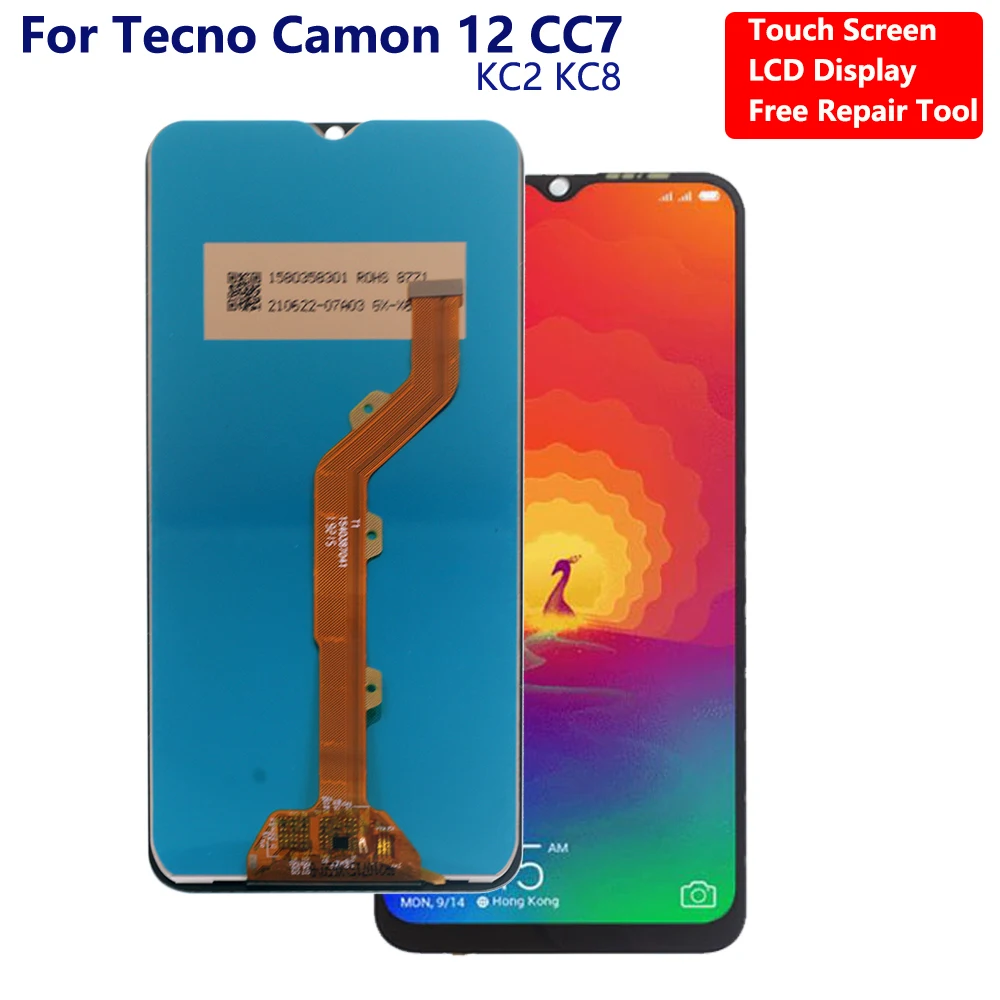 

Original LCD For Tecno Camon 12 CC7 Touch Screen Digitizer Assembly Tecno Camon12 KC8 Display Touch Screen