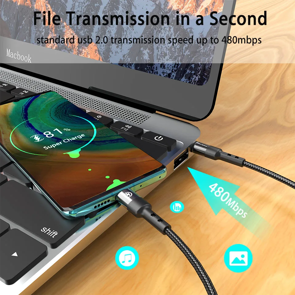 60 Вт 3A Кабель с разъемом Usb Type-C кабель Usbc PD зарядный для передачи данных Samsung S20