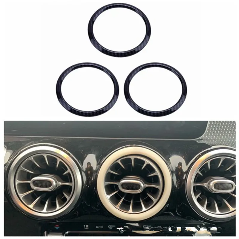 

3Pcs Car Dashboard Center Air Outlet AC Cover Trim Sticker Chrome ABS For Mercedes Benz GLA GLB 2020 Car Styling