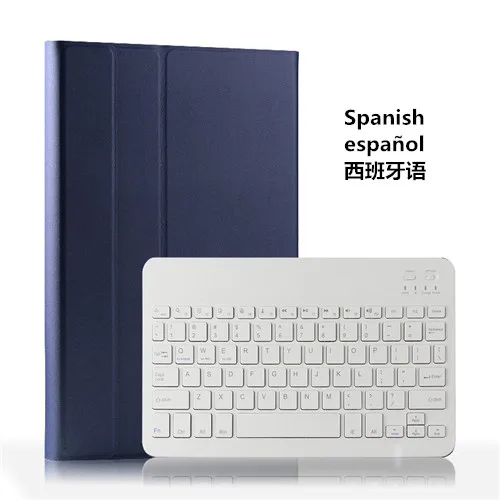 Spanish Dark Blue Bluetooth клавиатура кожаный чехол для iPad Pro 9,7 планшеты Обложка для iPad Pro 9,7 A1673 A1674 A1675 - Цвет: Spanish Dark Blue