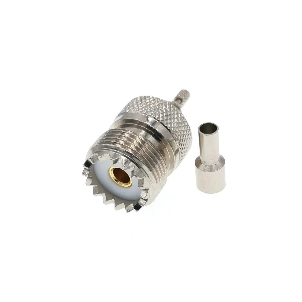 

50 шт. UHF SO239 гнездовой штырь обжимной оконный соединитель RG174 LMR100 RG316 RF