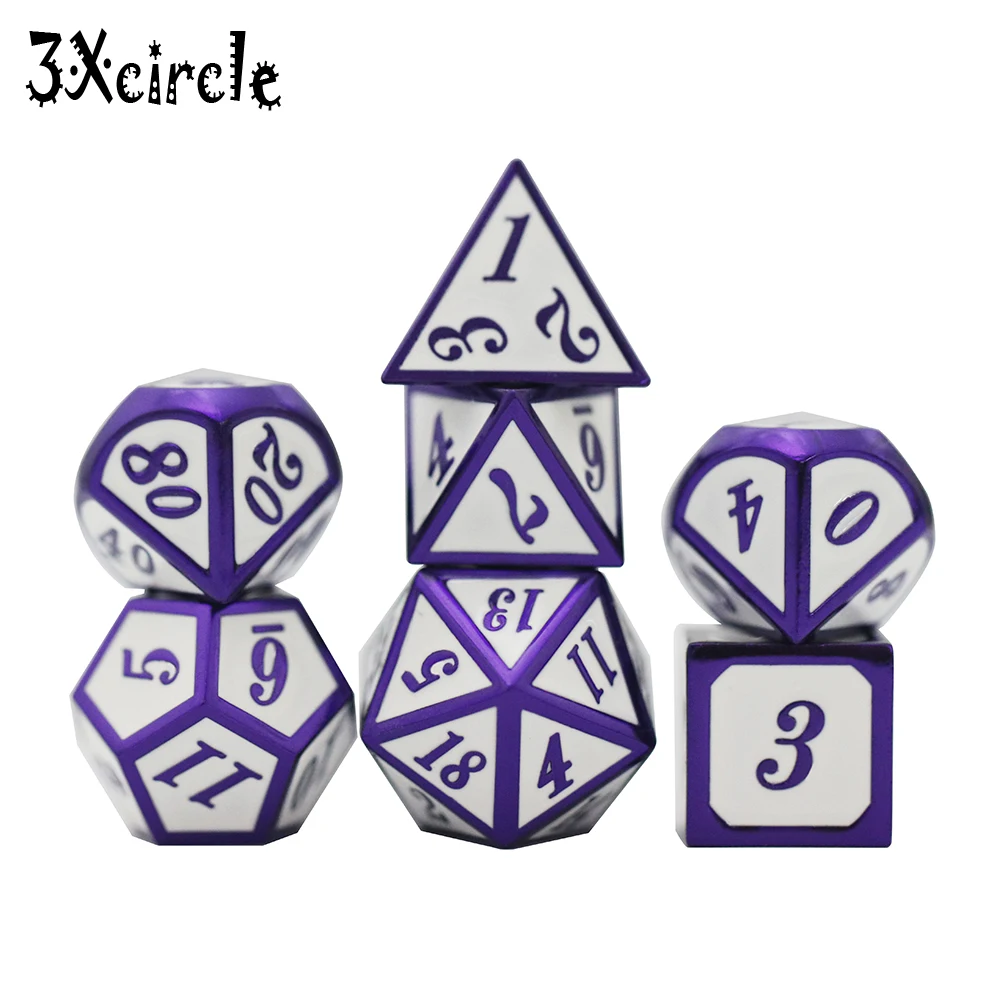 7 игральная кость многогранные DND металла для RPG настольные игры карточные с