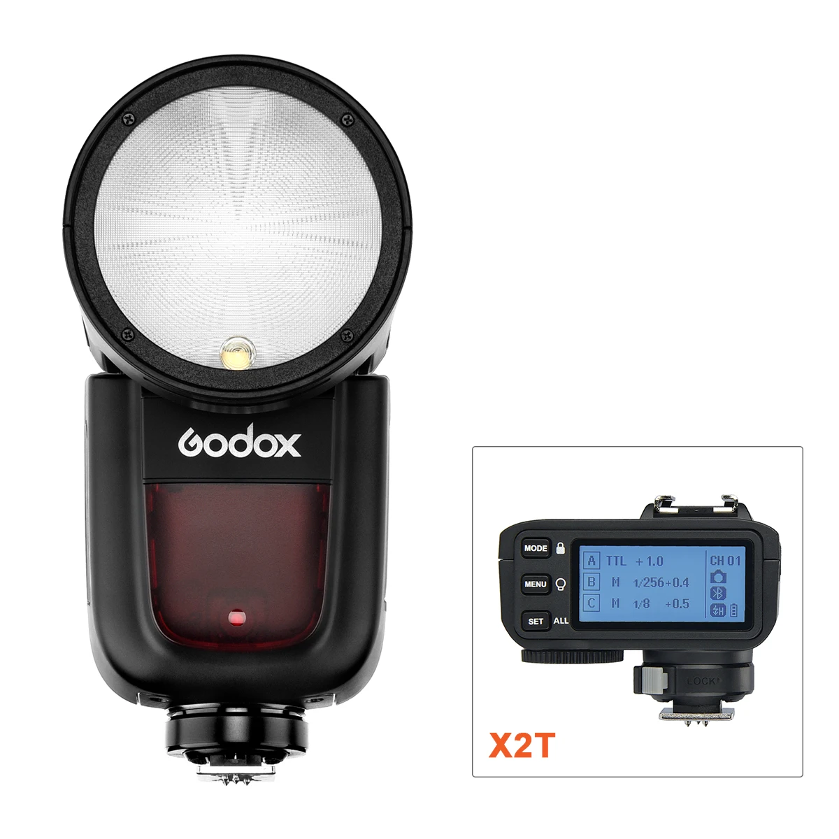 V1P and X2Tp Godox V1 V1P фонарик для камеры ttl литий-ионная круглая вспышка для фотоаппарата вспышка для Pentax camera s с триггером X2T AKR1 - Цвет: V1P and X2Tp