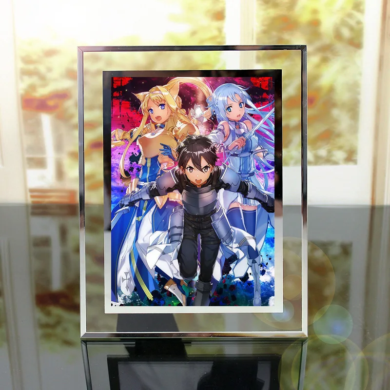 

Sword Art Online Photo Frame Anime Glass Decoration Frame Transparent Painting Frames