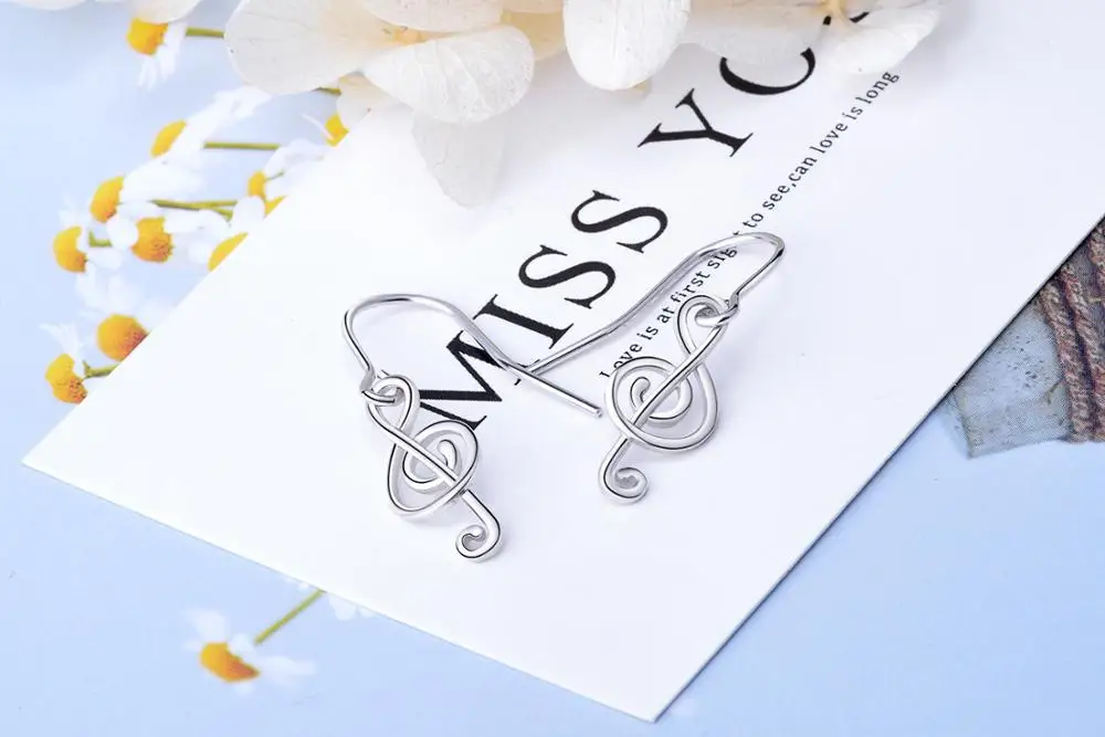

Strollgirl 925 Sterling Silver Love Music Earrings Musical Note Drop Earrings for Women 2020 Valentine's Jewelry Gift Free Ship