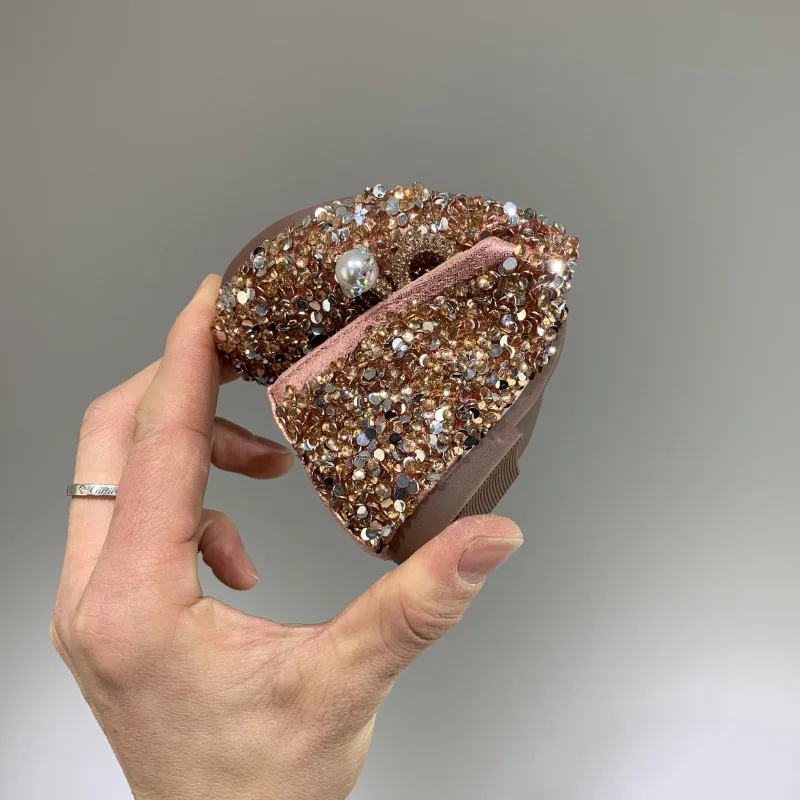 

New Children Dance Shoes Party Crystal Princees Girls Bow Moccasins Casual Flats Performance Baby Toddler Kids Leather Shoes 018