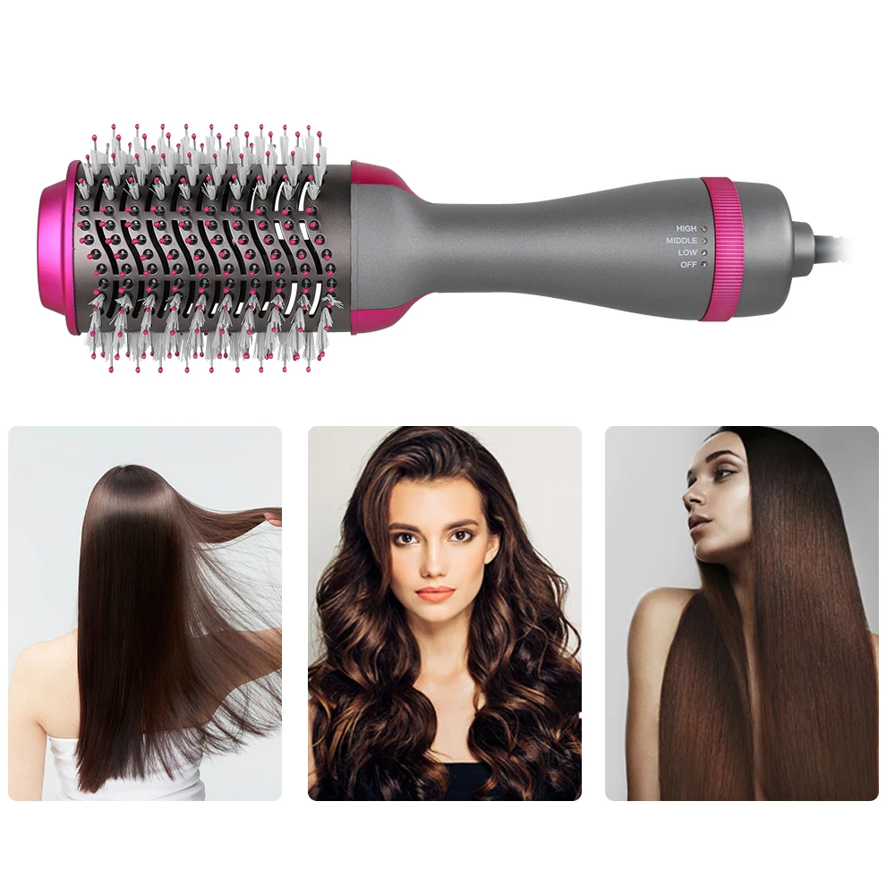 

Hair Dryer Hot Air Brush Hair Straightener 1000W 3 IN 1 Hair Curling Brush Comb Hair Styler Hair Styling Tool DropShipping
